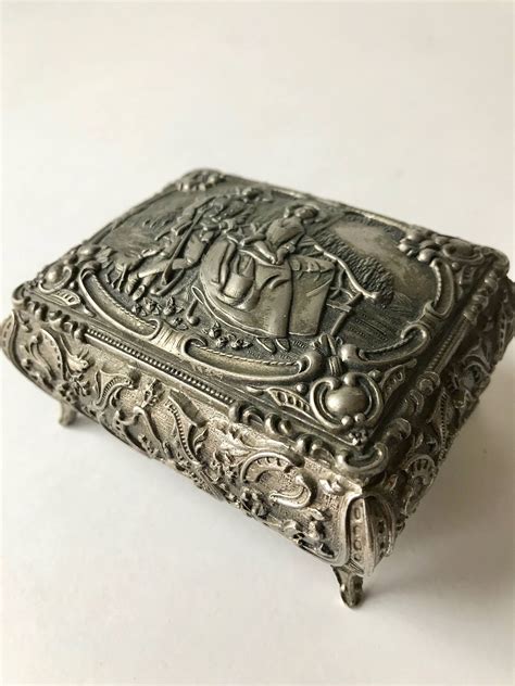 small metal keepsake box|metal trinket box.